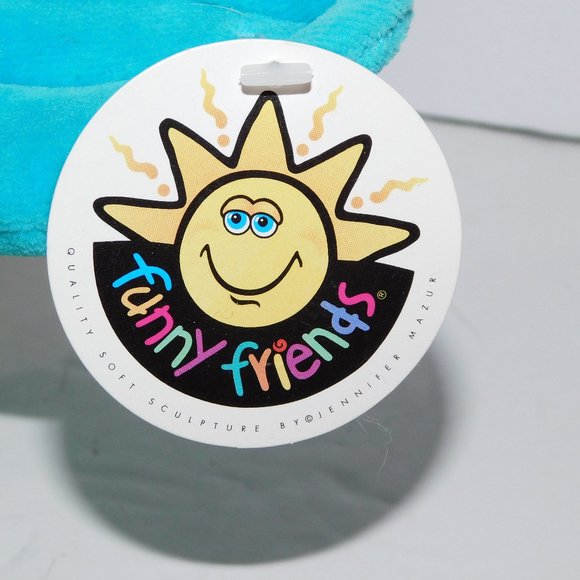 Funny Friends Soft Sculpture Daffodil Flower New with Tag Blue Yellow Plush - Picture 6 of 8